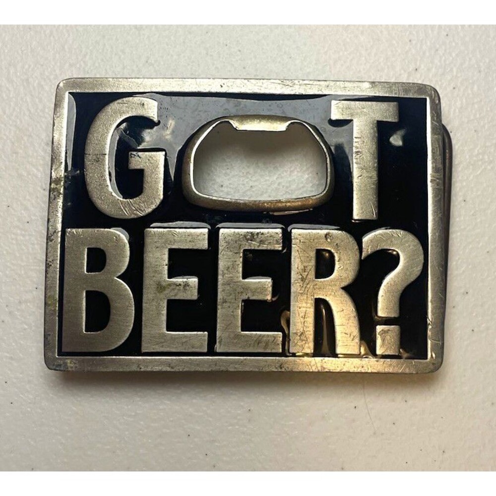 Bergamot Got Beer? Bottle Opener Metal Belt Buckle vintage 1999 Bergamot
